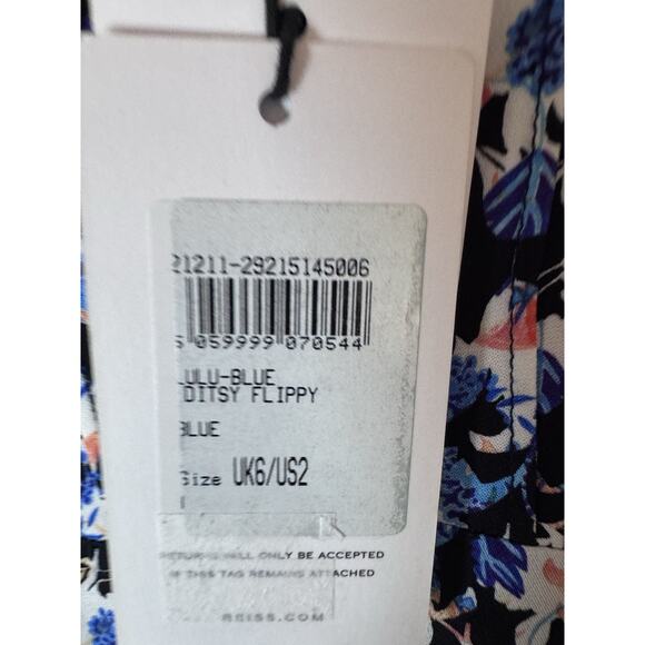 Reiss Lulu Ditsy Flippy Mini Dress Short Sleeve Womens Size 2 $320 NWT - Picture 9 of 13